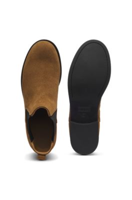 Suede Chelsea boots with Double B hardware, Beige