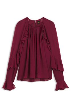 Blusa regular fit en tejido Creponne ligero