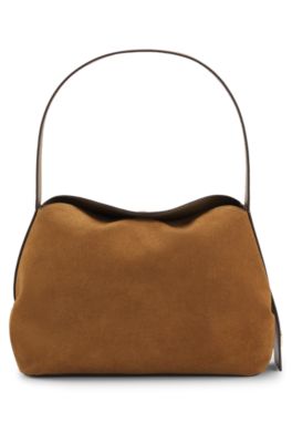 Sac d'&eacute;paule en similicuir avec fermeture magn&eacute;tique, Beige