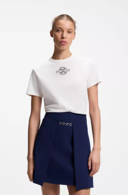 Cotton T-shirt with embroidered logo