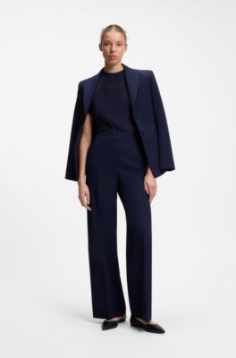 T-shirt en coton &agrave; logo brod&eacute;, Bleu