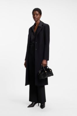 Sac pratique en fourrure synth&eacute;tique &agrave; deux anses, Noir