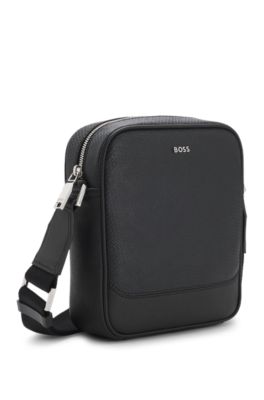 Reporter bag with micro monogram pattern, Black