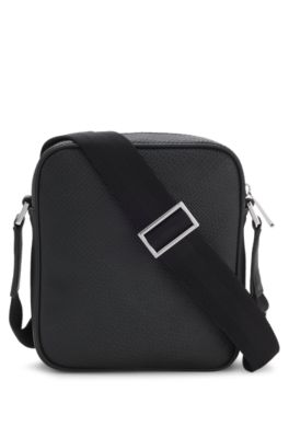 Reporter bag with micro monogram pattern, Black