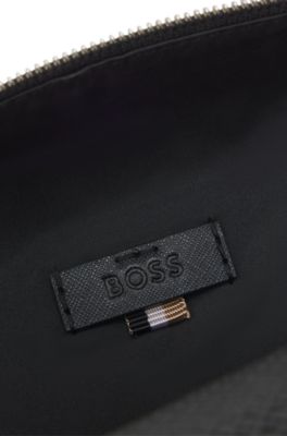 Toiletry bag in smooth Nappa-look fabric, Black
