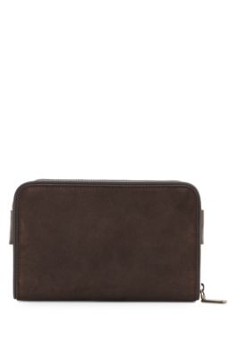 Bolso bandolera de piel sint&eacute;tica con cinta ajustable, Marr&oacute;n