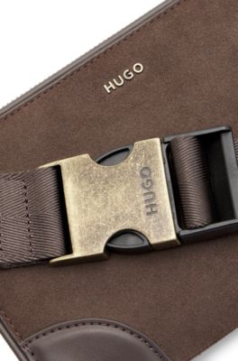 Sac &agrave; bandouli&egrave;re en similicuir avec sangle r&eacute;glable, Marron