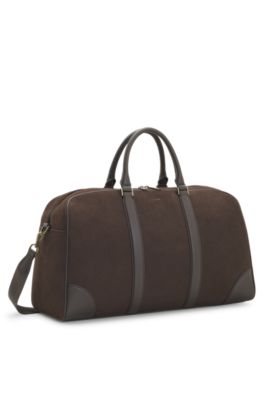 Bolsa de viaje con correa de hombro desmontable, Marr&oacute;n