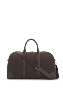 Bolsa de viaje con correa de hombro desmontable, Marr&oacute;n