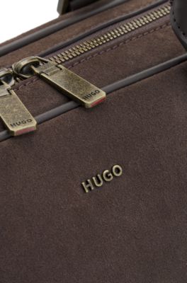 Bolsa de viaje con correa de hombro desmontable, Marr&oacute;n