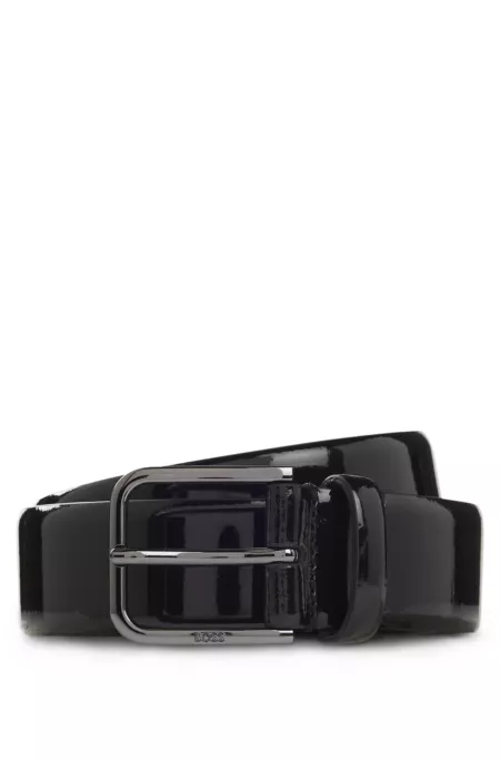 Smooth patent leather belt for formalwear