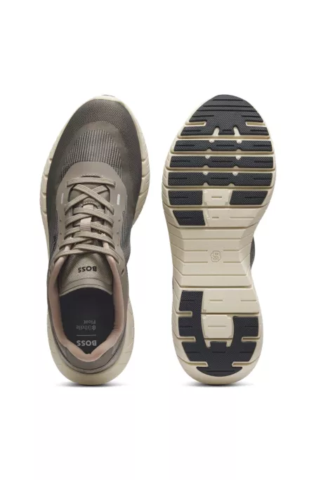BOSS-MOTION lace-up sneakers in woven jacquard