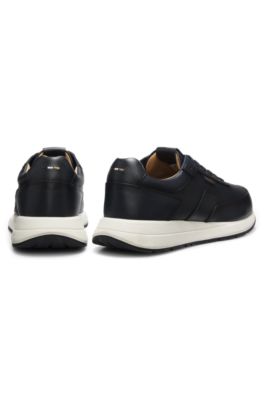Deportivas de piel cepillada con suela de goma EVA, Azul oscuro