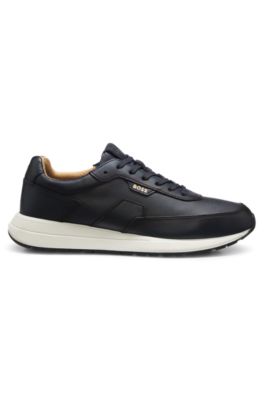 Deportivas de piel cepillada con suela de goma EVA, Azul oscuro