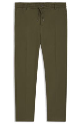 Modern-fit pants in stretch twill, Light Green