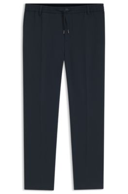Modern-fit pants in stretch twill, Dark Blue