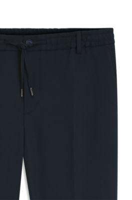 Modern-fit pants in stretch twill, Dark Blue