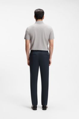 Modern-fit pants in stretch twill, Dark Blue