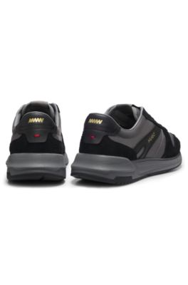 Deportivas con detalles de ante, Gris