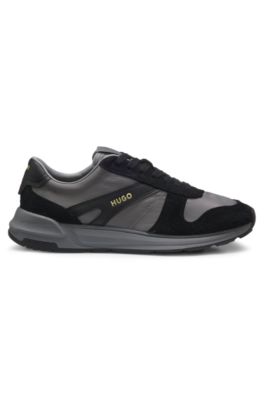 Deportivas con detalles de ante, Gris