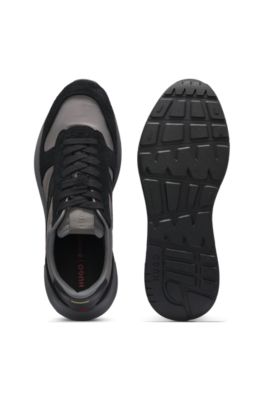Deportivas con detalles de ante, Gris