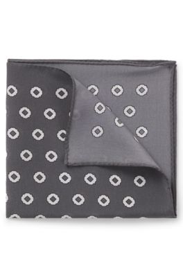 BOSS BY BECKHAM pa&ntilde;uelo de bolsillo de seda con estampado digital, Gris