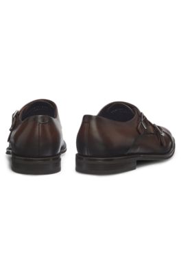 Double monk-strap shoes, Dark Brown