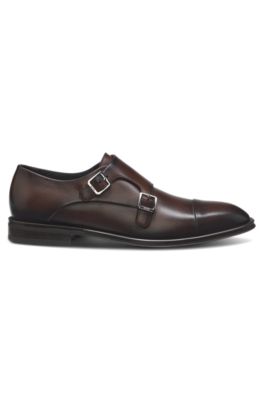 Double monk-strap shoes, Dark Brown