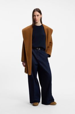 Suede boots with faux-fur collar, Light Brown