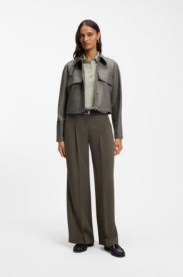 Relaxed-fit jacket in cotton denim, Brown