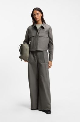 Relaxed-fit jacket in cotton denim, Green