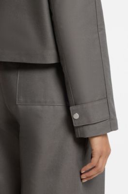 Relaxed-fit jacket in cotton denim, Green