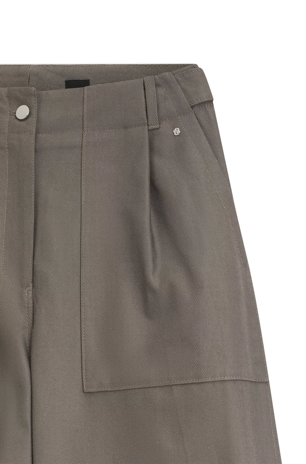 Pantalon large en denim de coton, Marron