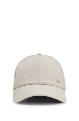 Cap in virgin wool with logo trim, Light Beige