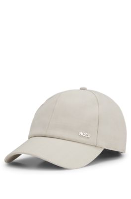 Gorra de lana virgen con detalle de logo, Beige claro