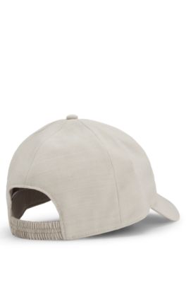 Gorra de lana virgen con detalle de logo, Beige claro