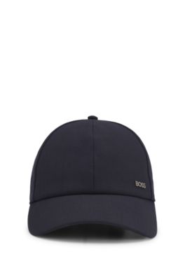 Gorra de lana virgen con detalle de logo, Azul oscuro