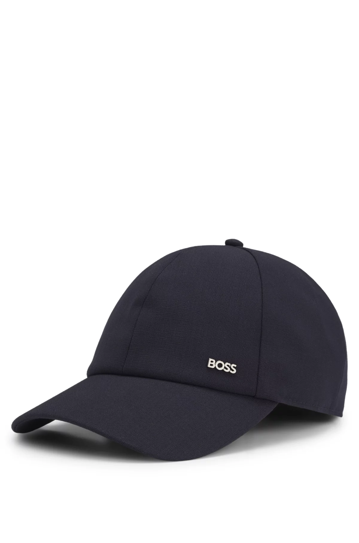 Gorra de lana virgen con detalle de logo, Azul oscuro