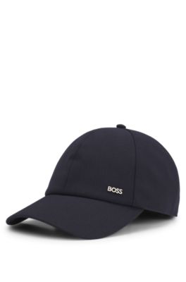 Cap in virgin wool with logo trim, Dark Blue