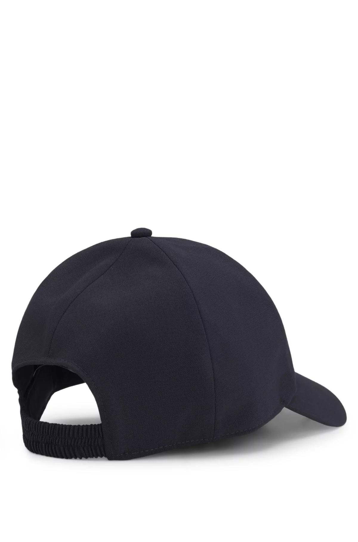 Gorra de lana virgen con detalle de logo, Azul oscuro