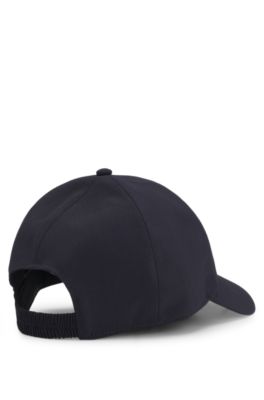 Gorra de lana virgen con detalle de logo, Azul oscuro