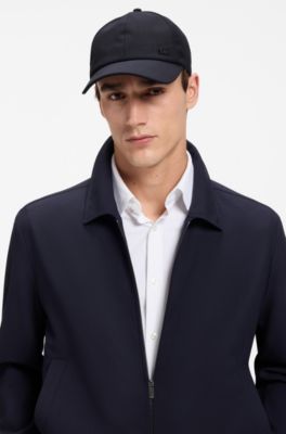 Cap in virgin wool with logo trim, Dark Blue