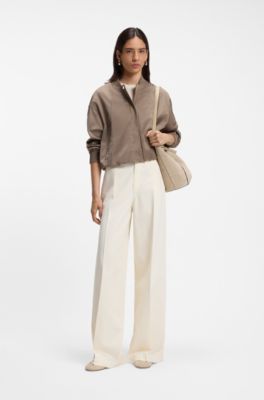 BOSS Revers sac seau en daim imprim&eacute; avec d&eacute;tail de ceinture, Beige clair