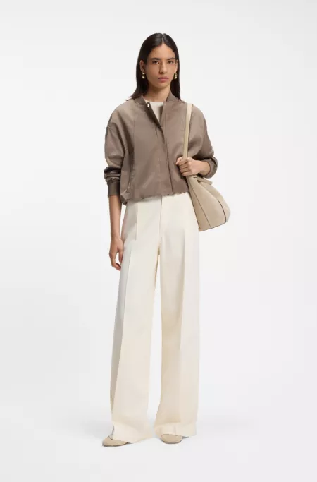 BOSS Revers printed-suede bucket bag with belt detail