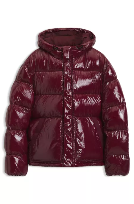 Water-repellent puffer jacket with tonal logo