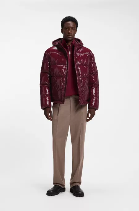 Water-repellent puffer jacket with tonal logo