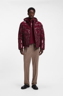 Chaqueta acolchada hidr&oacute;fuga con logo a tono, Rosa oscuro