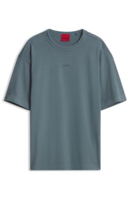 T-shirt Relaxed en coton lav&eacute; &eacute;pais, Gris sombre