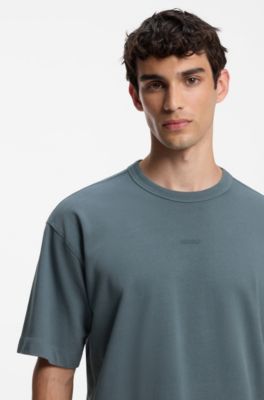 T-shirt Relaxed en coton lav&eacute; &eacute;pais, Gris sombre
