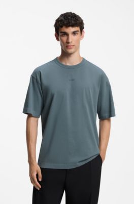 T-shirt Relaxed en coton lav&eacute; &eacute;pais, Gris sombre